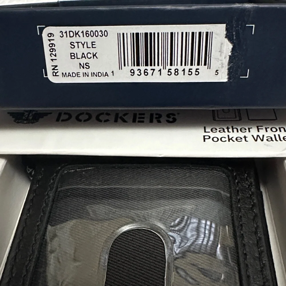 Dockers Black Leather Front Pocket Wallet